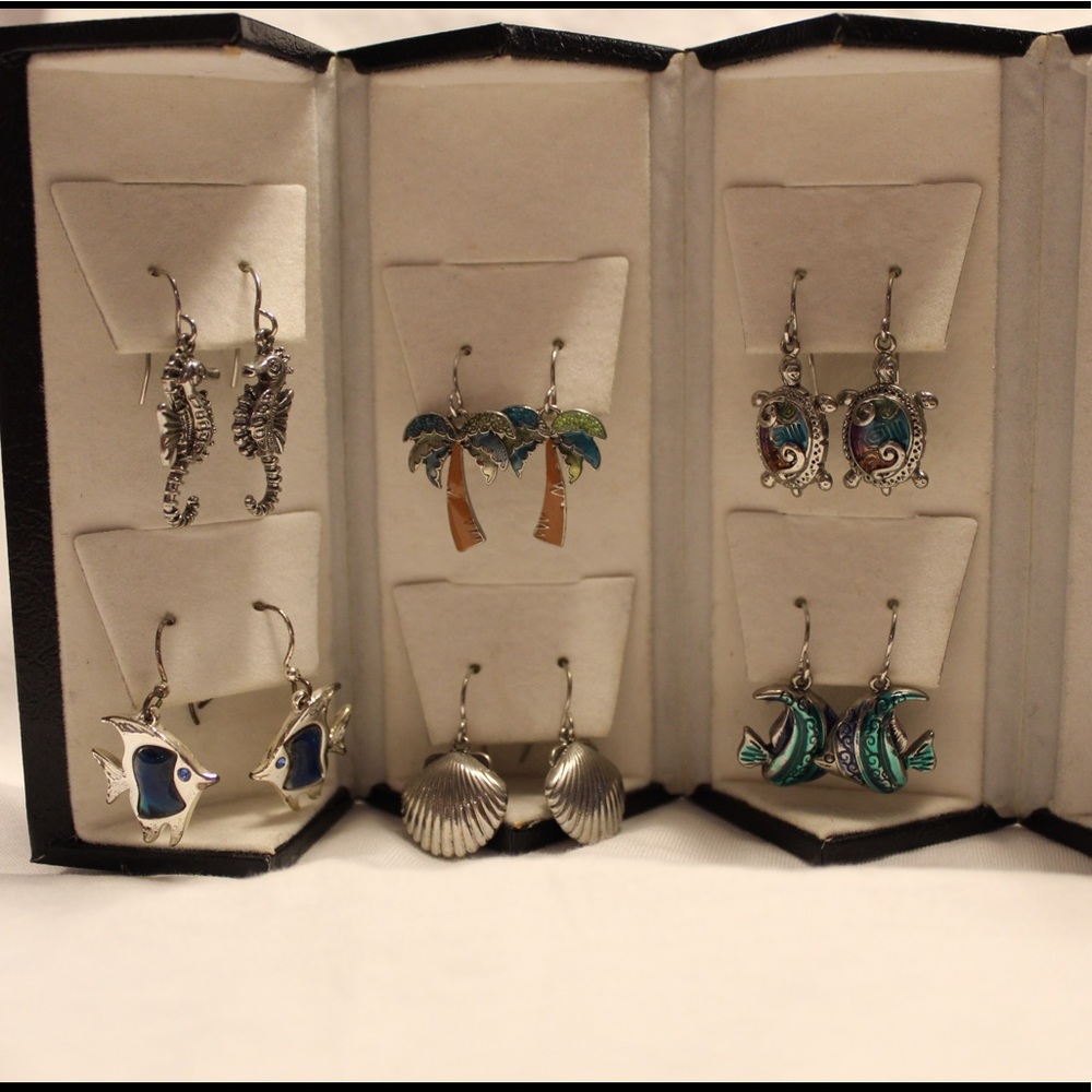 Set of 6 beach themed earrings!